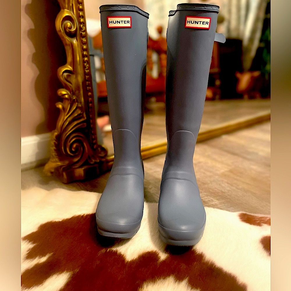Hunter Original Tall Blue Rain Boots Size 9